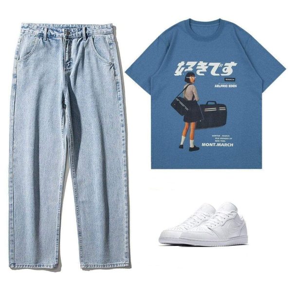 Mens Oversized Graphic Tee Summer Unisex Hipster Printed Casual Harajuku Top Tshirt