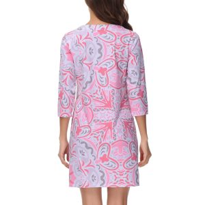 Women’s 3/4 Sleeve Dress with Pockets UPF 50+ Casual Sun Dress Breathable Quick Dry for Beach Hiking Outdoors Party