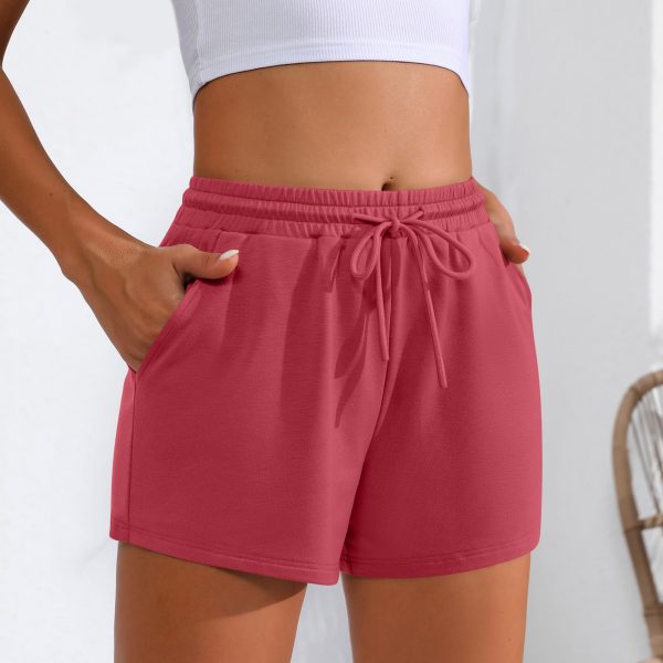 4 Pack Womens Sweat Shorts Casual Lounge Comfy Drawstring High Waist Summer Athletic Shorts with Pocket 2025