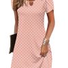 Women's Casual A-Line Dresses with Pockets Summer Floral Tshirt Dress Short Sleeve Mini Dress Flowy Sundresses