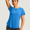 Women's Short Sleeve Workout Shirts Breathable UPF 50+ Sun Protection T-Shirts Quick Dry Gym Running Hiking Tops