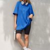 Womens Oversized Tshirts Crew Neck Short Raglan Sleeve Tunic Tops Summer Casual Loose Fit Workout Tee Shirts