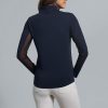 Women's Solid Long Sleeve 1/4-zip Mock Neck Shirt
