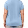 Womens Plus Size Tops V Neck T Shirts Casual Loose Petal Sleeve Tee Shirts