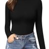 71QkSrgHIJL.jpg Women's Mock Turtle Neck Slim Fit Half Elbow Short 3/4 Short Long Sleeve T Shirts Tight Tops Tee