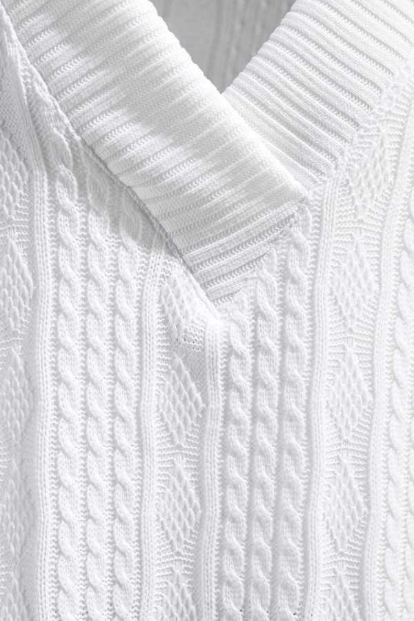 71RSHk4eC4L.jpg Stay Cool Chic Twisted Knit V-Neck T-Shirts