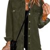 Womens Oversized Button Down Frayed Hem Denim Shacket Casual Long Sleeve Jean Jackets 2025 Spring Outfits