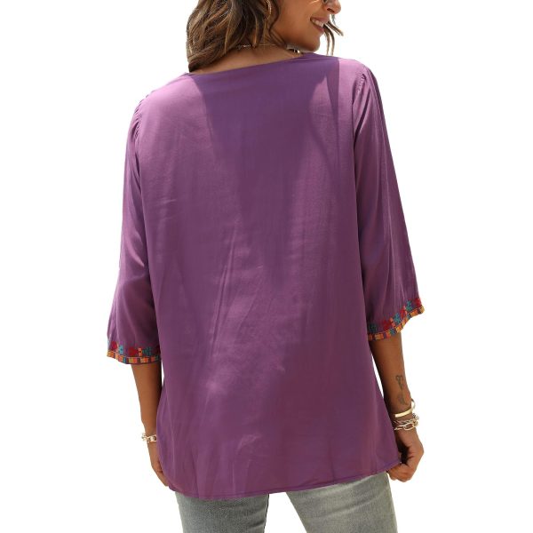 Bohemian Embroidered Tops for Women, Hippie Clothes, Mexican Peasant Blouses, Traditional Boho Clothing Tunic Shirts