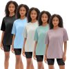 1/5 Pack Workout Oversized T Shirts for Women, Short Sleeve Plus Size Baggy Dry Fit Athletic Gym Shirts Tops Tees