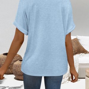 T Shirts Short Sleeve V Neck Tees Womens Tops Beach Vacation Fashion Clothes 2025 Casual Summer Spring Outfits