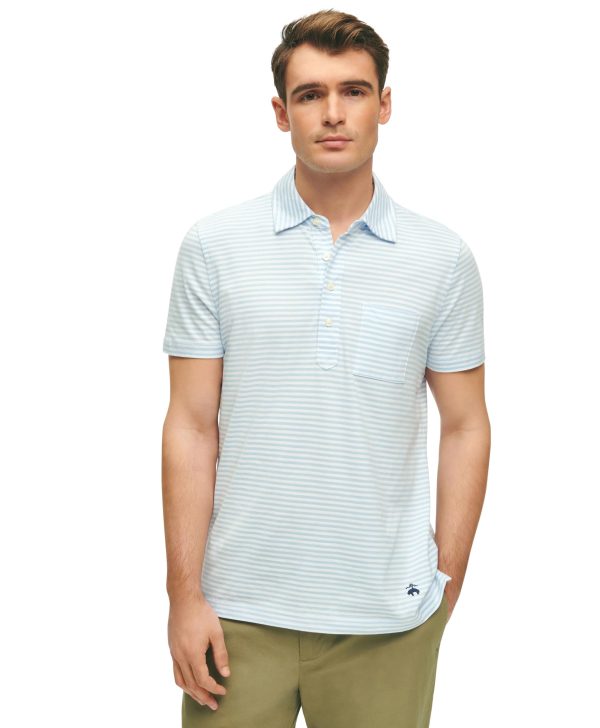 71YVwlWUJoL.jpg Men's Cotton Jersey Feeder Stripe Short Sleeve Polo