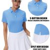 Women's Polos Golf Shirts Short Sleeve UPF 50+ Collared Shirt Quick Dry Tennis Work Athletic Tops