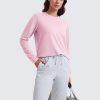 Womens Long Sleeve Tops High Crew Neck Casual Fall Shirts Basic Quick Dry Workout Athletic T-Shirt