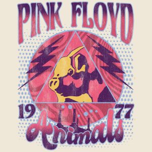 Pink Floyd 70s Rock 1977 Animals Adult Short Sleeve T-Shirts Vintage Style Graphic Tees