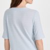 Women's Striped Relaxed Elbow Sleeve Crew Tee