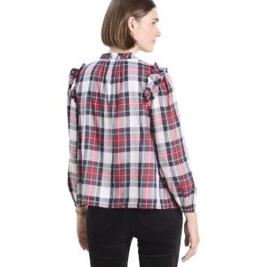 Women's Long Sleeve Ruffle Popover