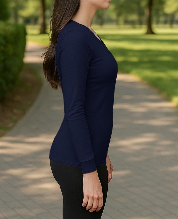 71bLyzKdsvL.jpg Women's Cotton Stretch Long Sleeve V- Neck Athletic Tops | Casual & Active Color T Shirts | Multi Packs