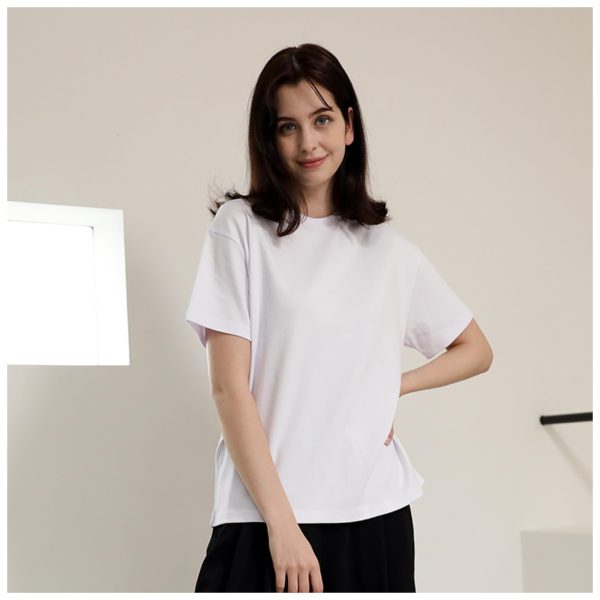 Women's Semi Over Fit Cotton Modal Blend Short Sleeve T-Shirt Easy Set, 5-Pack.