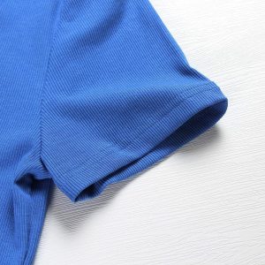 Women Crew Neck Ribbed Fitted Tight Tshirt Short Sleeve Shirt Basic Knit Top