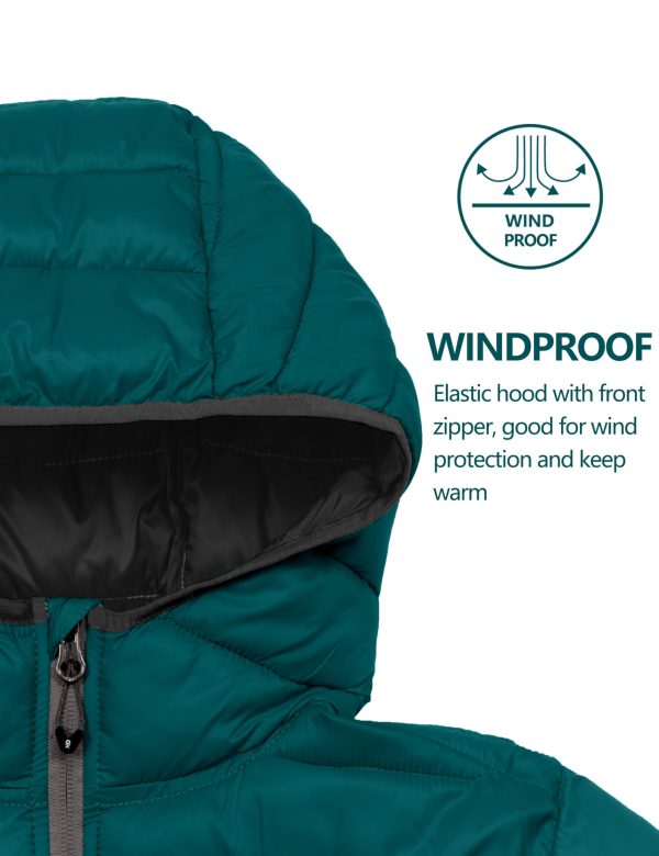 Women's Packable Lightweight Puffer Jacket Hooded Windproof Winter Coat with Recycled Insulation