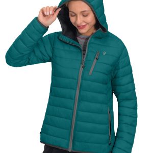 Women's Packable Lightweight Puffer Jacket Hooded Windproof Winter Coat with Recycled Insulation