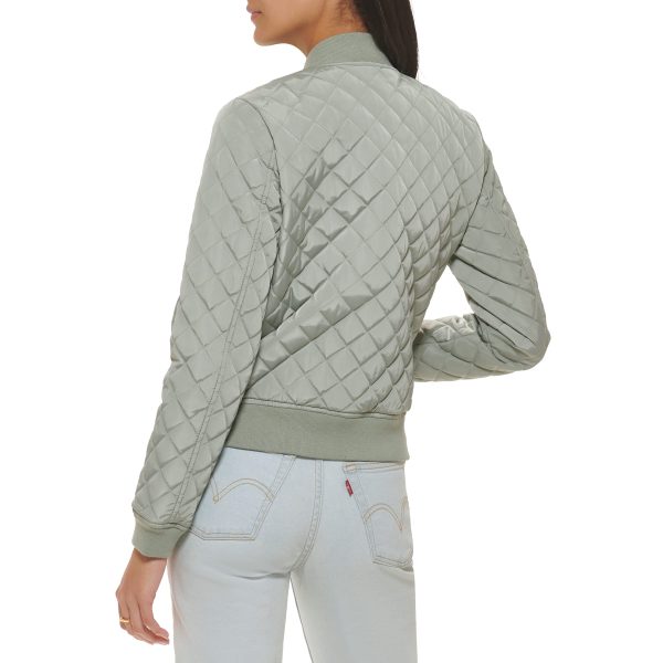 Women's Diamond Quilted Bomber Jacket (Regular & Plus Size)