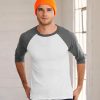 Bella Canvas Unisex Raglan Baseball T-Shirt 3/4-Sleeve Tee, Multipack 1I3I6I10
