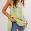 Floral Sleeveless Backless Mini Dress for Women Summer Loose Swing Flowy Sundress with Pockets