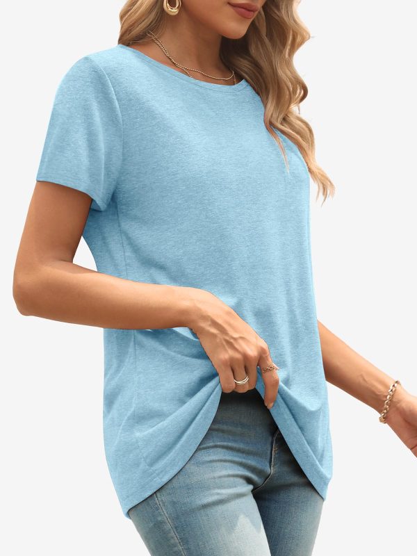 71q4J7VhwdL.jpg Womens T Shirt Summer Tops Short Sleeve Fashion Basic Casual Oversized Beach Vacation Clothes 2025 Trendy