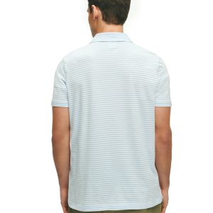 Men's Cotton Jersey Feeder Stripe Short Sleeve Polo
