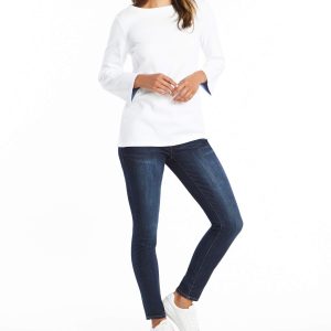 Women's Boatneck 3/4 Sleeve 100% Cotton Shirt