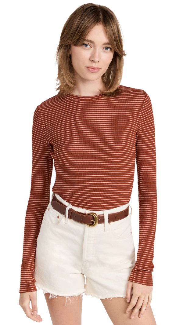 Women's Rib Stripe L/S Crew
