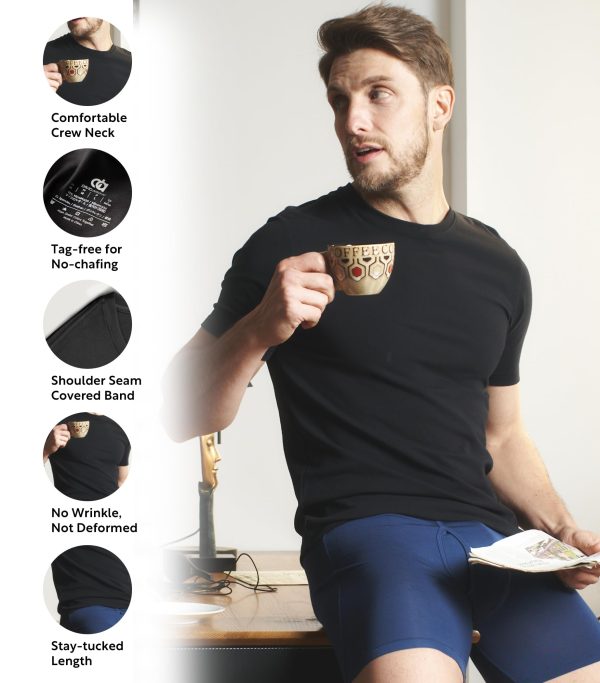 Men's Undershirts Micro Modal Ultra Soft T-Shirts Stretch Moisture-Wicking Crewneck/V-Neck Tees for Men, 3-Pack