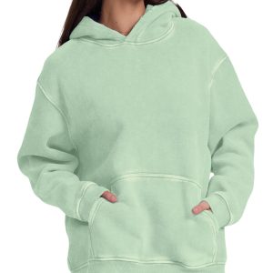 Womens Oversized Hoodie Acid Wash Hoodie Vintage Sweatshirt Heavyweight Fleece Cotton Streetwear Trendy Hoodies