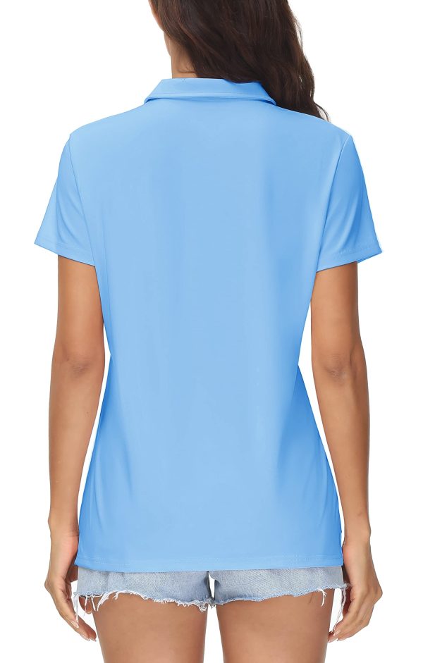 Women's Polos Golf Shirts Short Sleeve UPF 50+ Collared Shirt Quick Dry Tennis Work Athletic Tops
