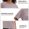 1/5 Pack Workout Oversized T Shirts for Women, Short Sleeve Plus Size Baggy Dry Fit Athletic Gym Shirts Tops Tees