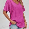 Womens Oversized T Shirts Summer Loose Fit Cotton Short Sleeve Basic Tees Casual V Neck Boyfriend Tunic Tops