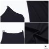 100% Merino Wool Women’s Casual Sleeveless Boat Neck Spaghetti Strap Bodycon Maxi Dress Black Long Dresses