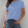 3 Piece Basic T Shirts for Women 2025 UPF 50+ Short Sleeve Casual Summer Tops Solid Loose Fit Tshirt