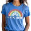 Magic Vibes Magical Castle Unisex T-Shirt|Magic Kingdom Vacation Short Sleeve Tee| Casual Wear (Heather Blue)