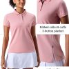 81AH0DQO6aL.jpg 3 Pack Women's Athletic Dry Fit Polo Shirts, Wicking Short Sleeve Collared Golf T Shirt Tennis Tops