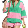 81Awx9xaXzL.jpg Womens 2 Piece Workout Sets Summer Outfits Striped Matching Lounge Set Going Out Top and Shorts