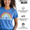 Magic Vibes Magical Castle Unisex T-Shirt|Magic Kingdom Vacation Short Sleeve Tee| Casual Wear (Heather Blue)