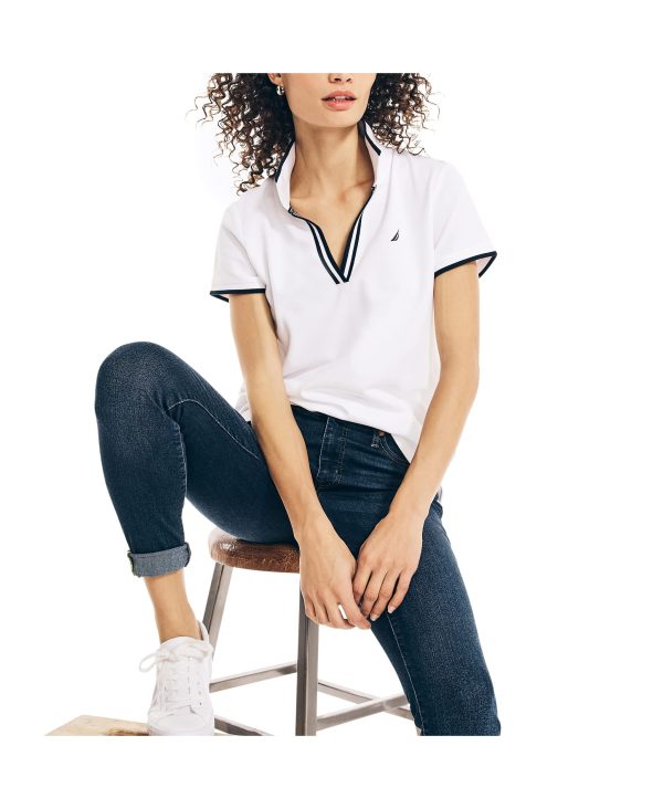 Women's Sustainably Crafted Ocean Split-Neck Polo