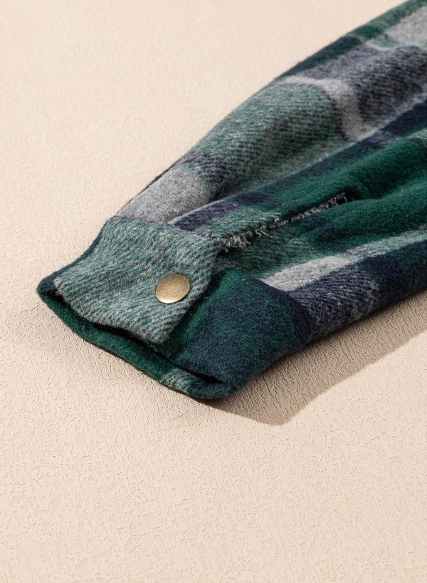 Women's Flannel Hooded Plaid 2024 Shacket Thick Coat Winter Coat for Warmth Button down Warm and Fuzzy Fleece Jacket