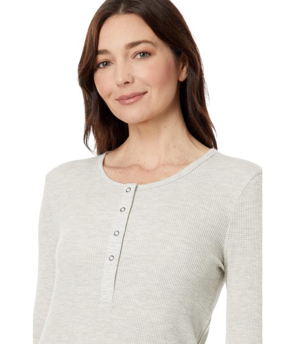 Women's Thermal Forever Henley, Oat Heather, Medium