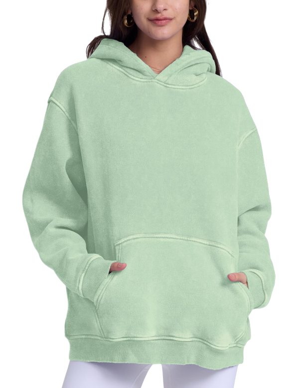 Womens Oversized Hoodie Acid Wash Hoodie Vintage Sweatshirt Heavyweight Fleece Cotton Streetwear Trendy Hoodies