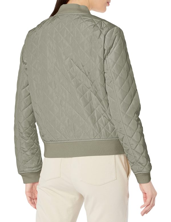 Women's Diamond Quilted Bomber Jacket (Regular & Plus Size)
