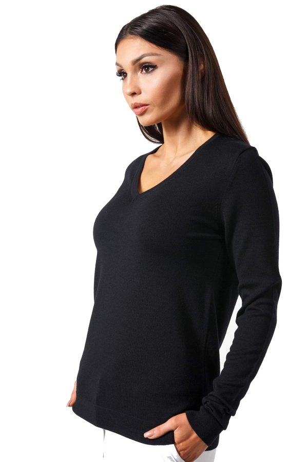 Women's Cashmere Soft Merino Wool V-Neck Sweater Pullover Top
