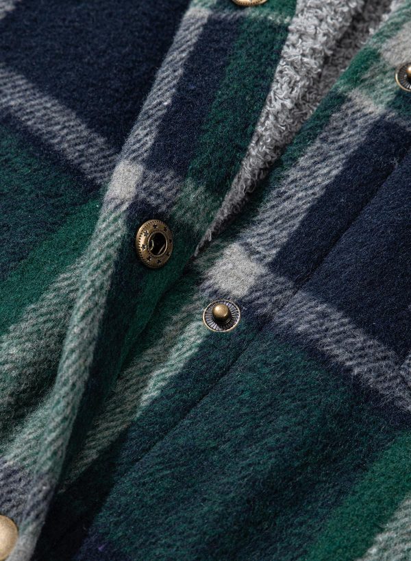 Women's Flannel Hooded Plaid 2024 Shacket Thick Coat Winter Coat for Warmth Button down Warm and Fuzzy Fleece Jacket